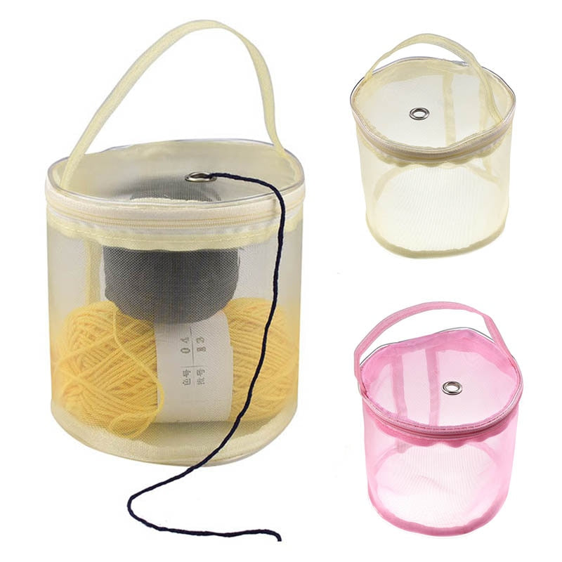 Yarn Organizer Mesh Storage Basket with Handle by HitMyNeed