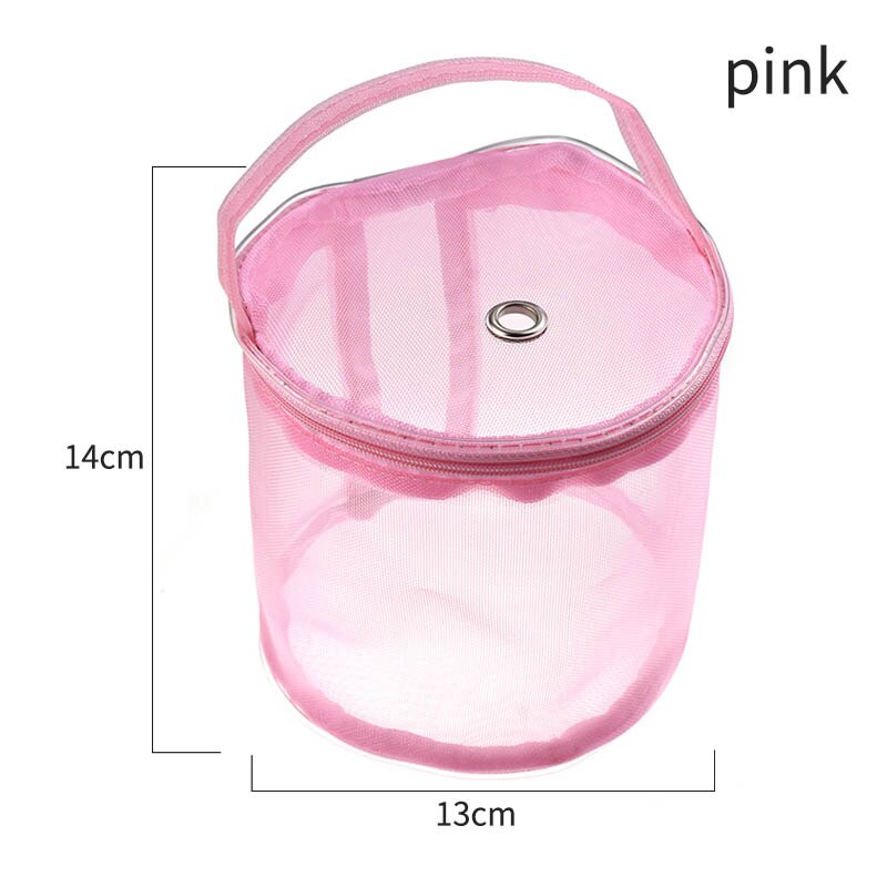 Yarn Organizer Mesh Storage Basket with Handle pink by HitMyNeed