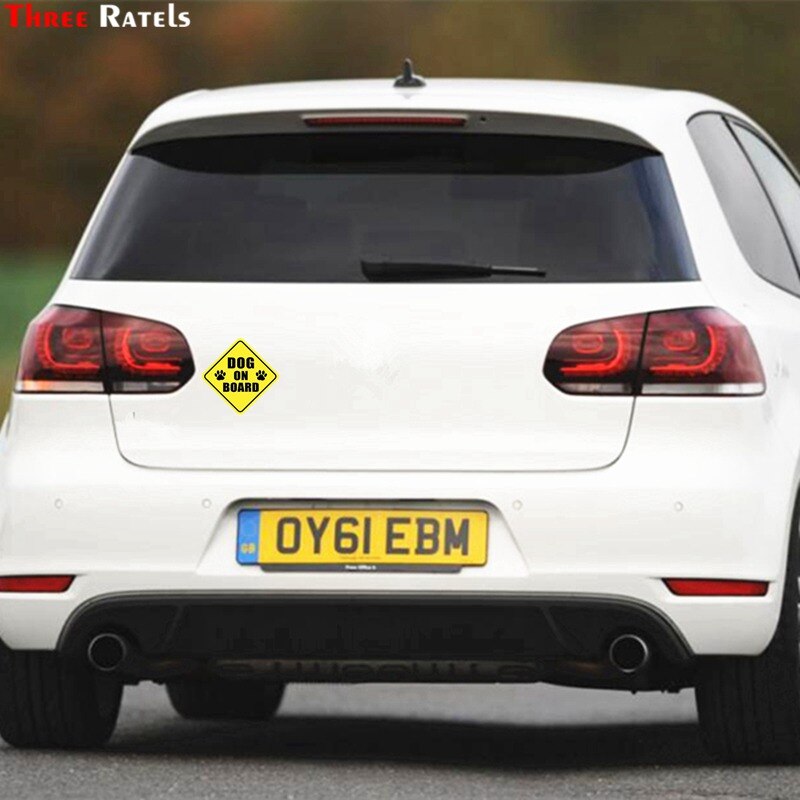 Yellow Dog On Board Car Stickers (Set of 2) by HitMyNeed