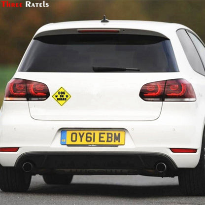 Yellow Dog On Board Car Stickers (Set of 2) by HitMyNeed
