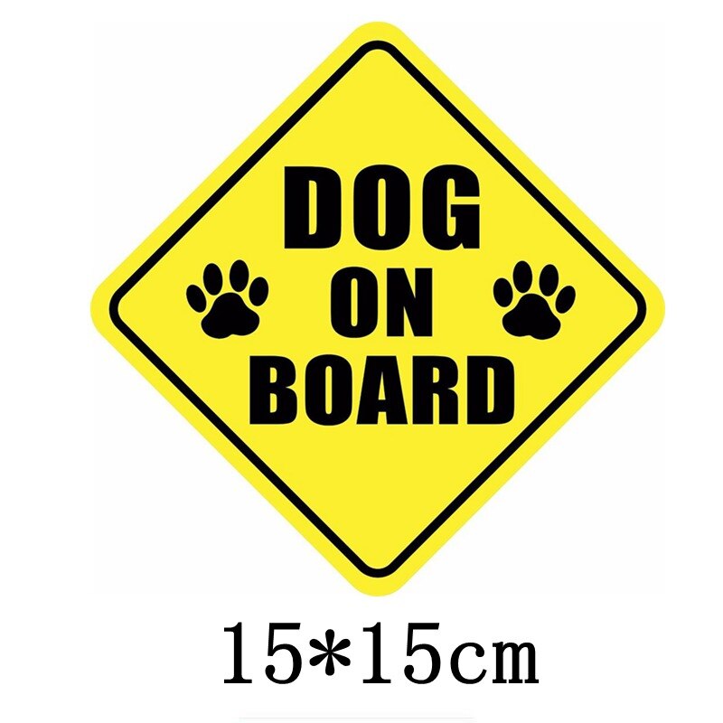 Yellow Dog On Board Car Stickers (Set of 2) by HitMyNeed