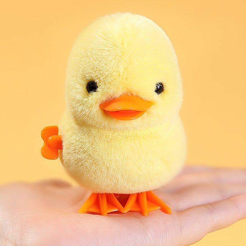 Yellow Jumping Wind-Up Chick Toy for Toddlers by HitMyNeed