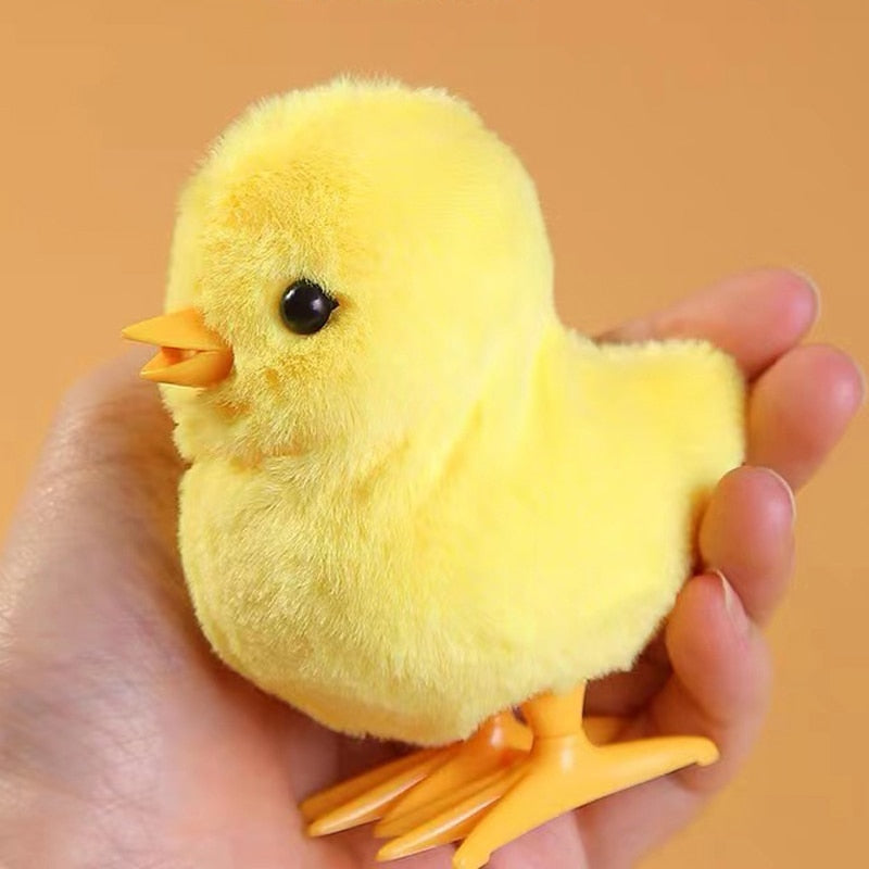 Yellow Jumping Wind-Up Chick Toy for Toddlers by HitMyNeed