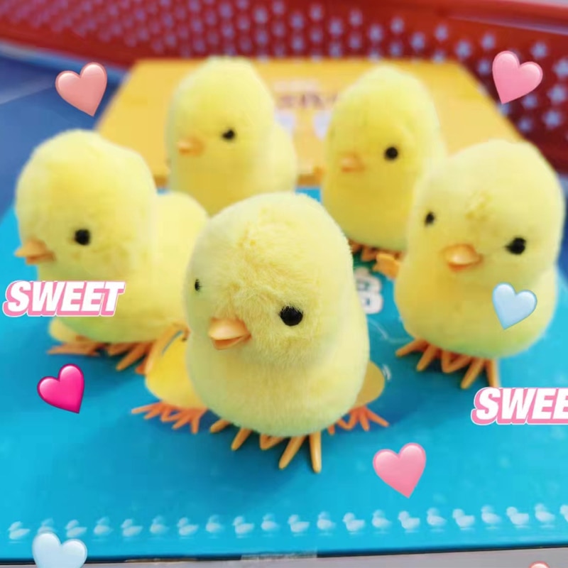 Yellow Jumping Wind-Up Chick Toy for Toddlers by HitMyNeed