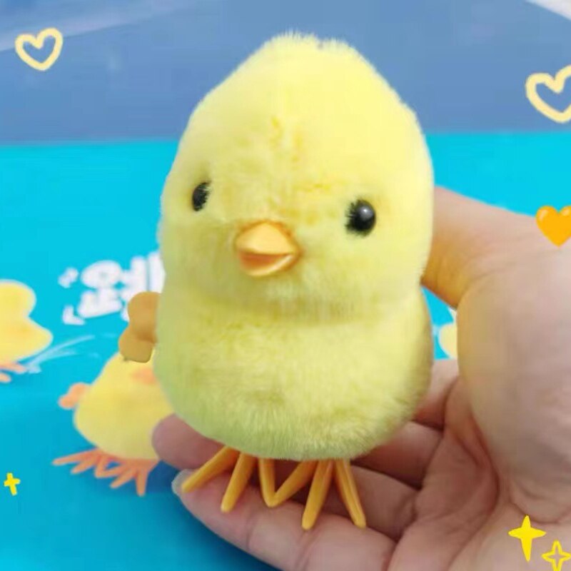 Yellow Jumping Wind-Up Chick Toy for Toddlers by HitMyNeed