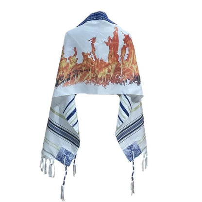 Yeshua Messianic Tallit Prayer Shawl royal-blue-flame by HitMyNeed