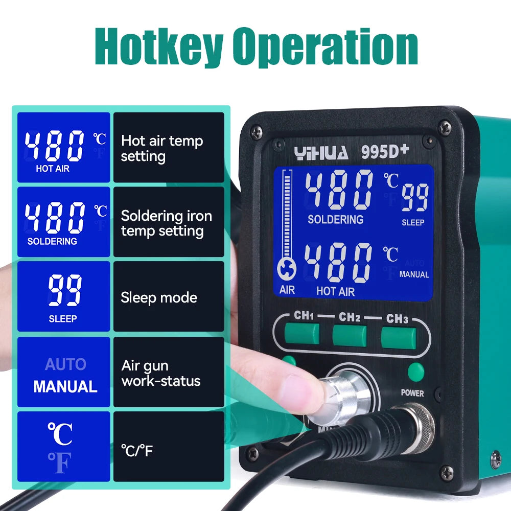 YIHUA 995D+ SMD Hot Air & Soldering Rework Station by HitMyNeed