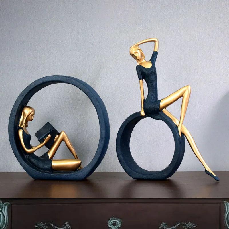 Yoga Girl Reading Figurine Home & Office Statue by HitMyNeed
