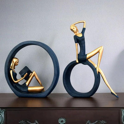 Yoga Girl Reading Figurine Home & Office Statue by HitMyNeed