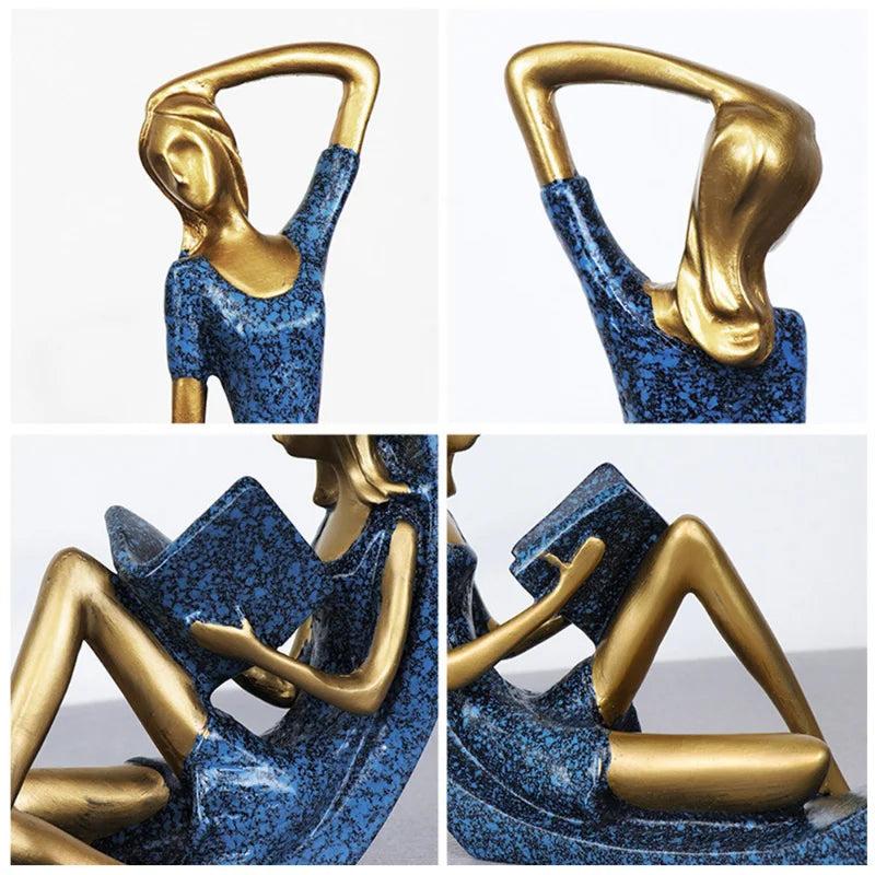 Yoga Girl Reading Figurine Home & Office Statue by HitMyNeed