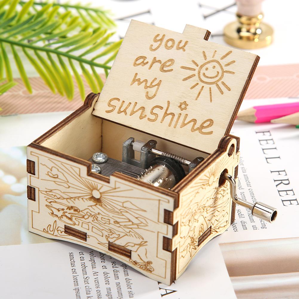 You Are My Sunshine Wooden Hand Crank Music Box by HitMyNeed