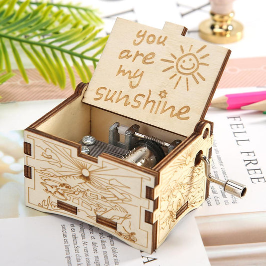 You Are My Sunshine Wooden Hand Crank Music Box by HitMyNeed