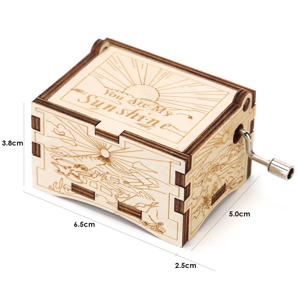 You Are My Sunshine Wooden Hand Crank Music Box by HitMyNeed