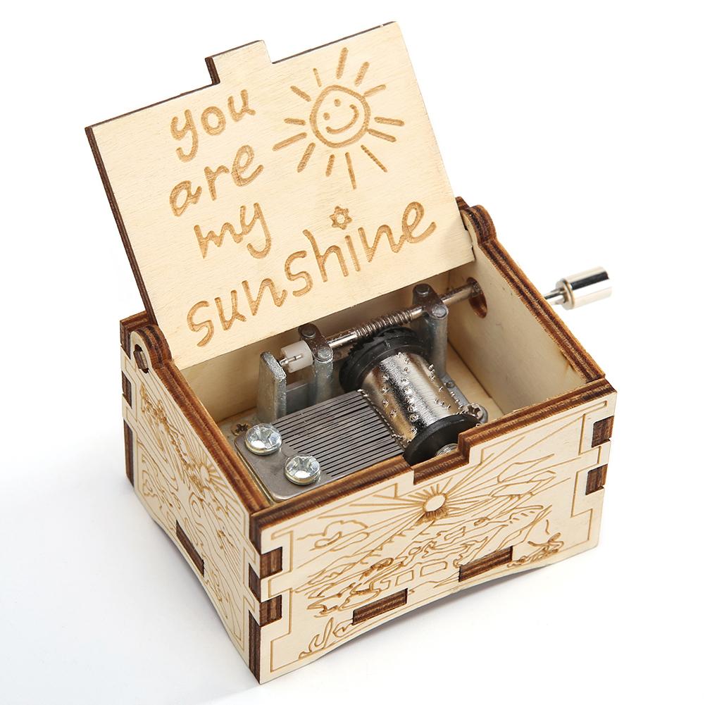 You Are My Sunshine Wooden Hand Crank Music Box by HitMyNeed