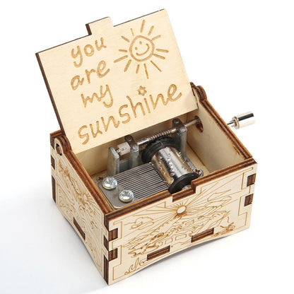 You Are My Sunshine Wooden Hand Crank Music Box by HitMyNeed