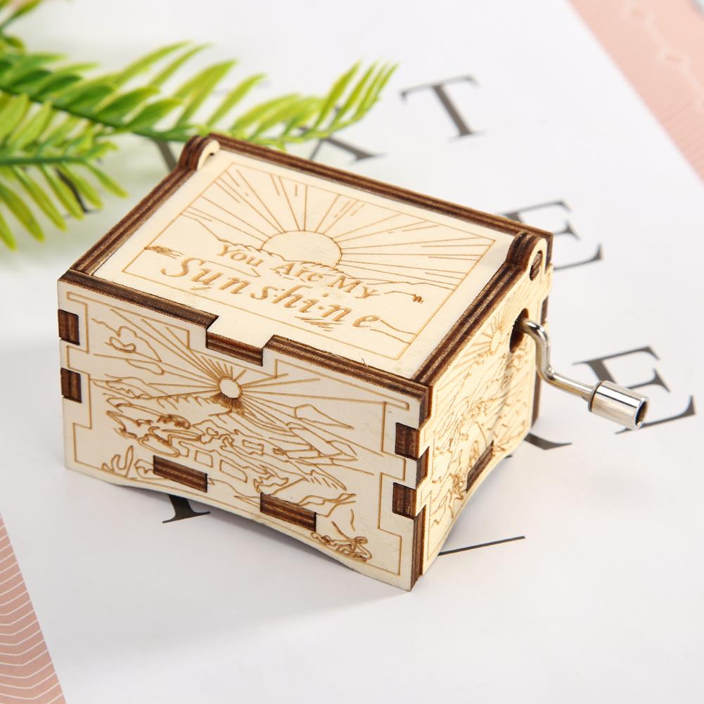 You Are My Sunshine Wooden Hand Crank Music Box by HitMyNeed