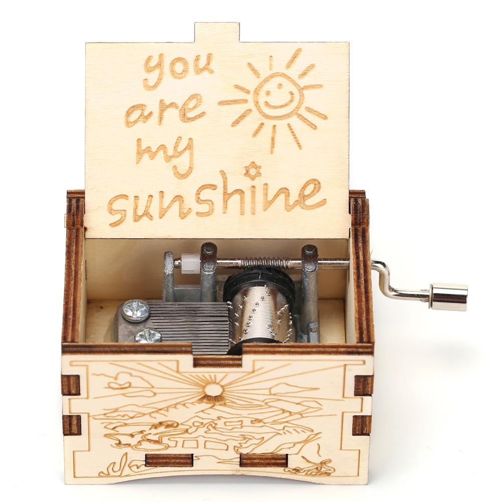 You Are My Sunshine Wooden Hand Crank Music Box by HitMyNeed