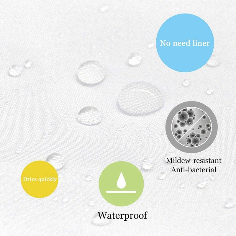 Zen Bamboo Waterproof Fabric Shower Curtain 180x150cm by HitMyNeed
