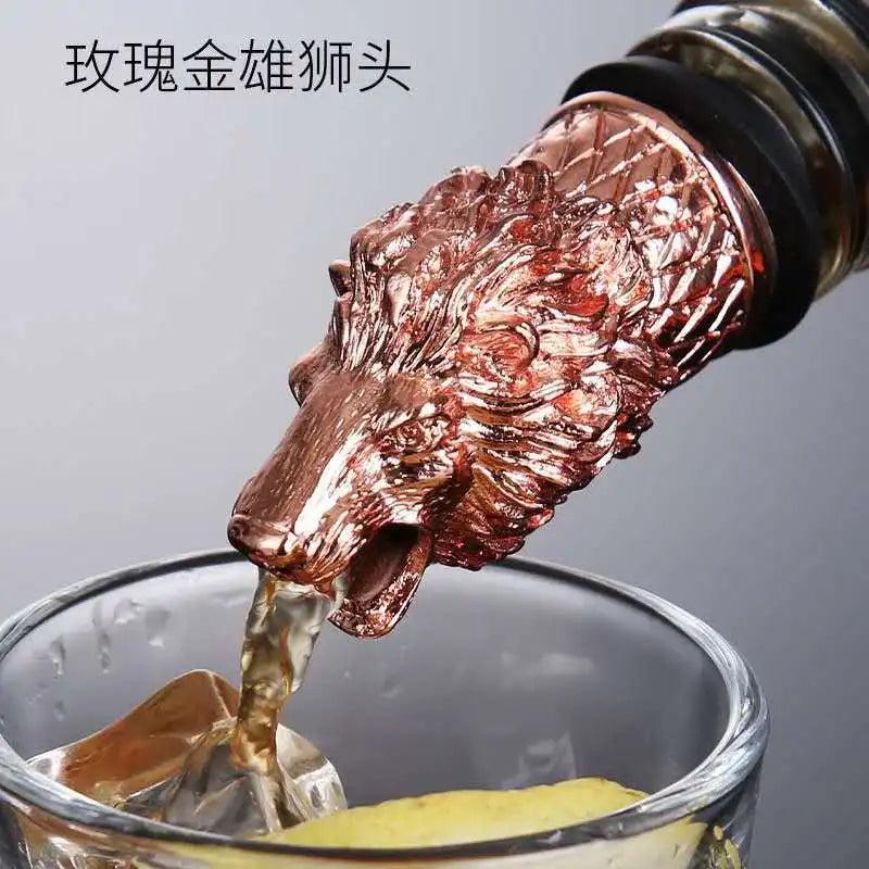 Zinc Alloy Animal Head Wine & Spirits Pourer 17 by HitMyNeed