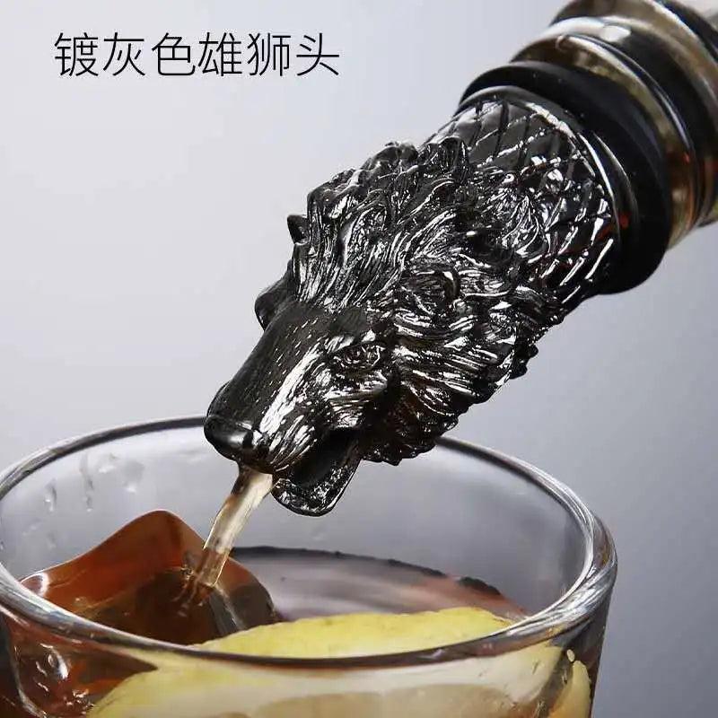 Zinc Alloy Animal Head Wine & Spirits Pourer 18 by HitMyNeed