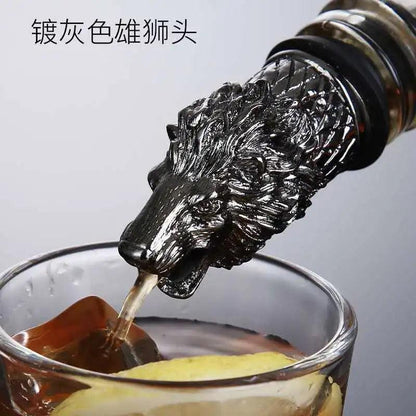 Zinc Alloy Animal Head Wine & Spirits Pourer 18 by HitMyNeed