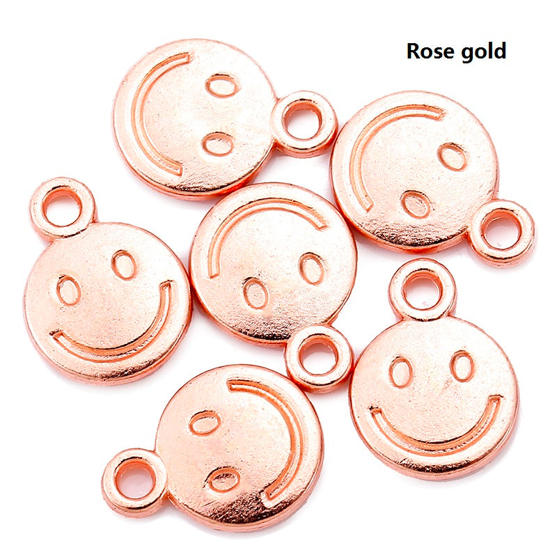 Zinc Alloy Smiley Pendants, 40-Pack (10x8mm) rose-gold-color by HitMyNeed