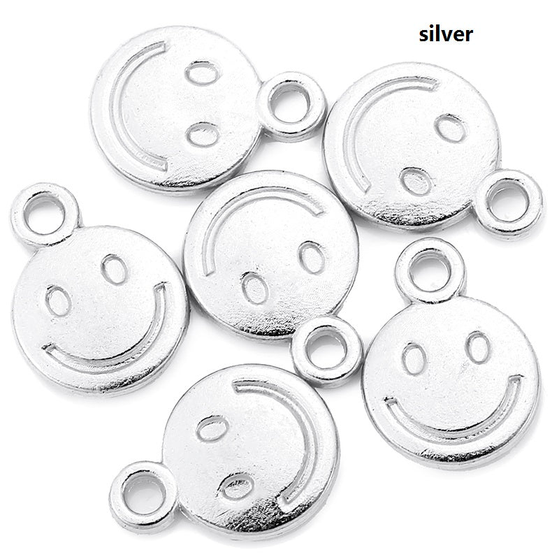 Zinc Alloy Smiley Pendants, 40-Pack (10x8mm) silver-plated by HitMyNeed