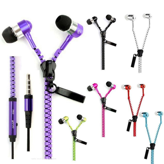 Zipper Earphones with In‑Line Mic and Controls by HitMyNeed