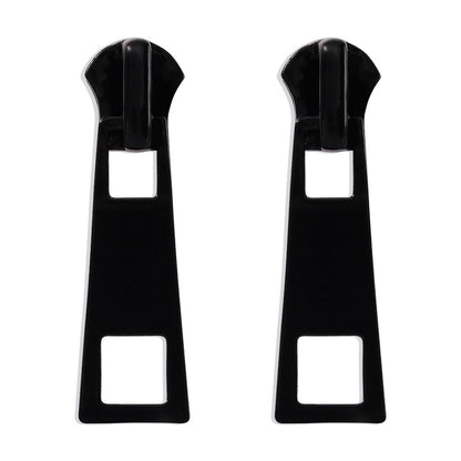 Zipper Stud Earrings for Women - Geometric Fashion Jewelry black by HitMyNeed