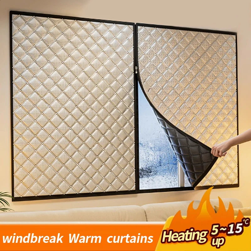 Zipper Winter Insulated Curtains for Drafty Windows width-80cm height-100cm by HitMyNeed