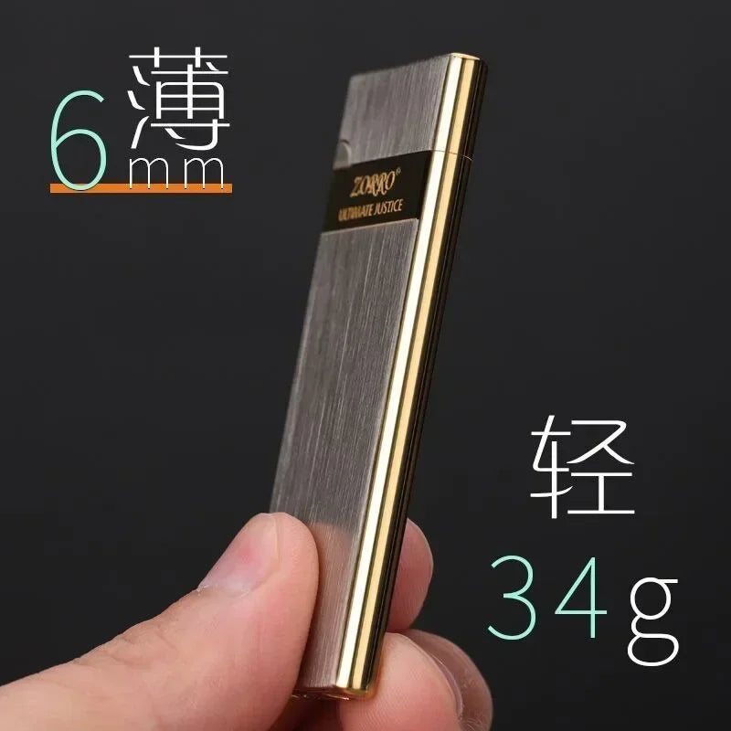 Zorro 636 Ultra Thin Metal Butane Grinding Wheel Lighter by HitMyNeed