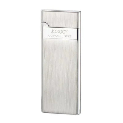 Zorro 636 Ultra Thin Metal Butane Grinding Wheel Lighter silver by HitMyNeed